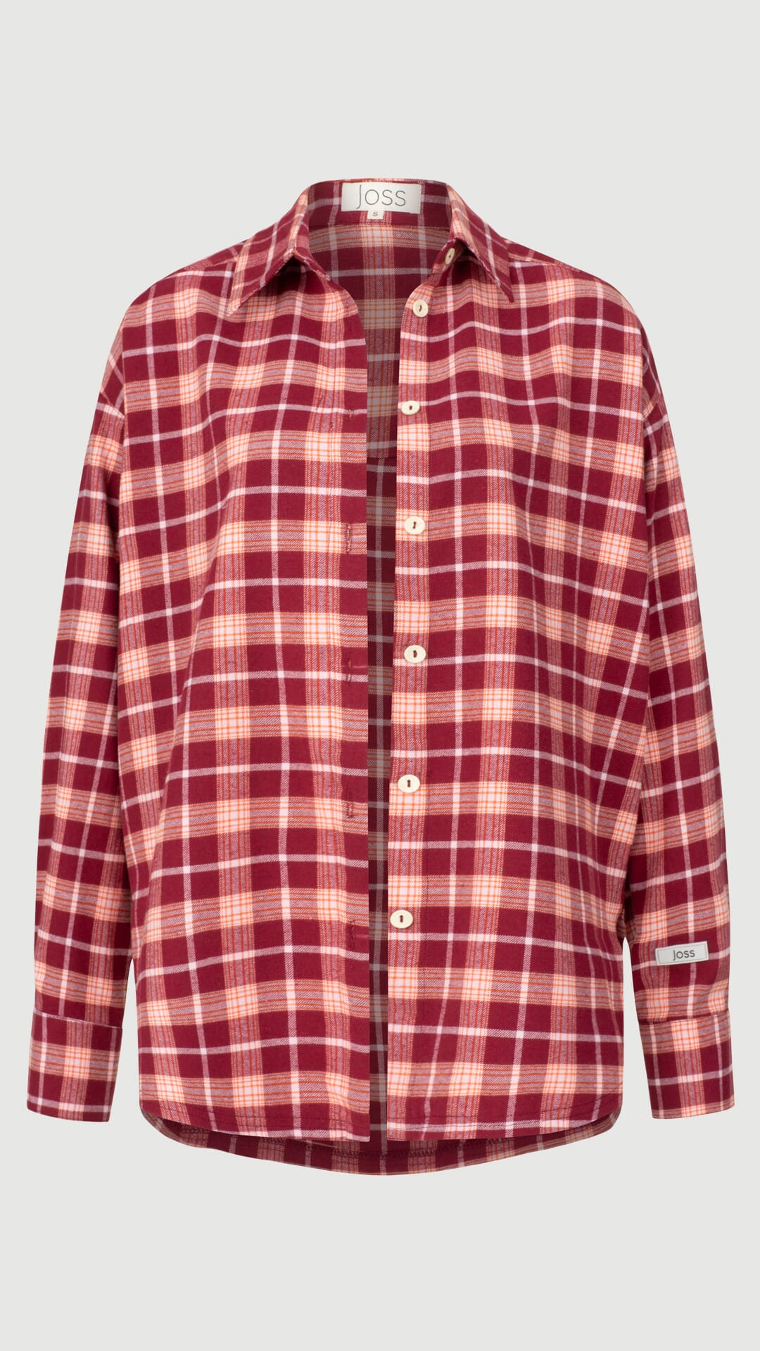 Сорочка байкова бордо-рожева